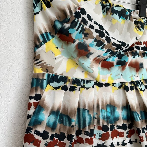 The Limited Strapless Cream Multi Colored Dress with Pockets, Size 0 - Picture 7 of 12